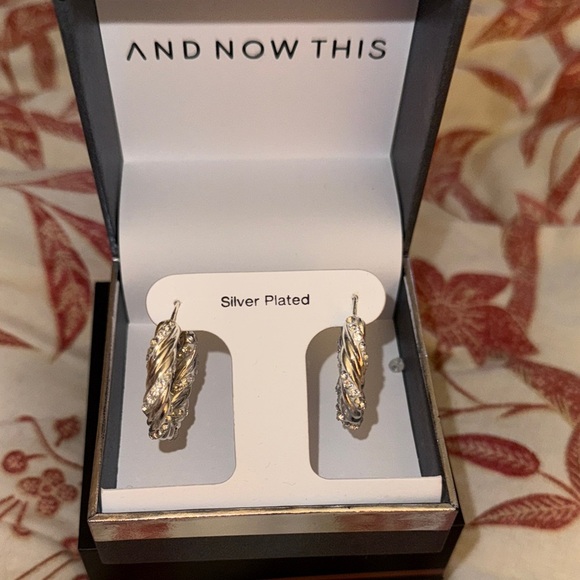 And Now This Jewelry - And Now This Twisted Silver Plated Earrings